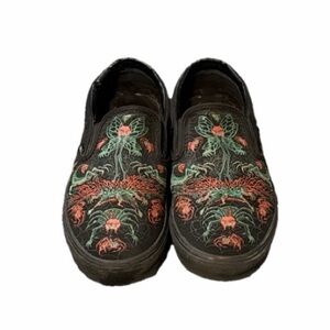 Vans Black Slip-On Sneakers Evil Omens Glow Unique Size 13